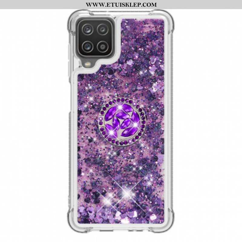 Etui do Samsung Galaxy M12 / A12 Cekiny Z Podparciem Pierścienia